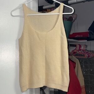 Elegant Beige Women's Knit Tank Top